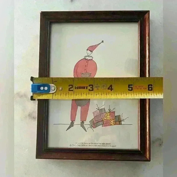 Vintage Framed Julie Arkell Folk Art Print 1983 “A Visitor at Christmas” - Picture 6 of 8